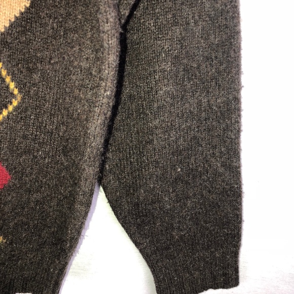 Eddie Bauer brown wool argyle sweater - Picture 4 of 8